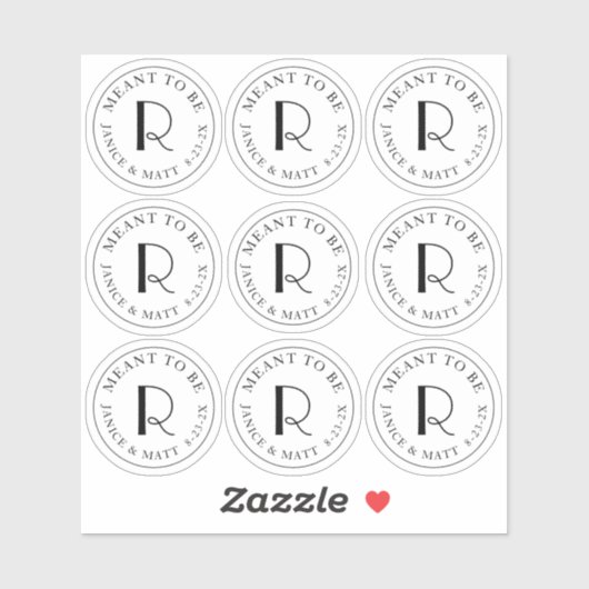 Bezeichnung für das Mini-Monogramm-Etikett mit Hoc Aufkleber (Blatt)