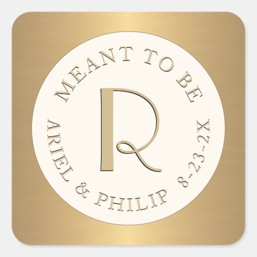 Bezeichnung für das Mini-Monogramm-Etikett mit Hoc Quadratischer Aufkleber (Vorderseite)