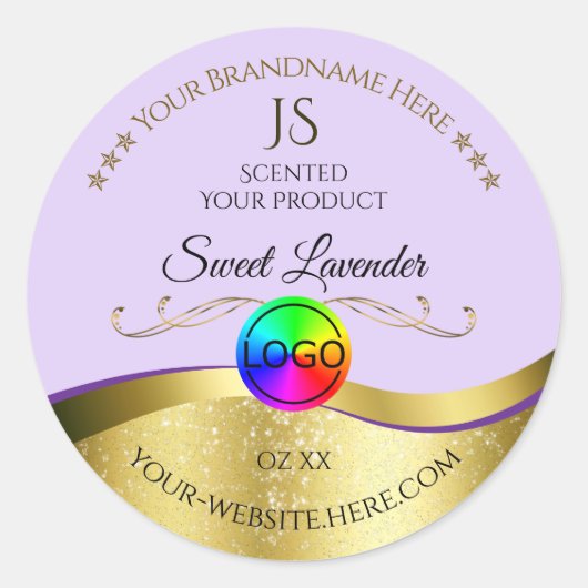 Bezeichnung für das Monogramm-Logo für Light Lilac Runder Aufkleber (Vorderseite)