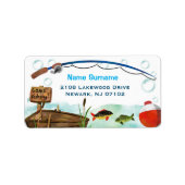 Bezeichnung für das Thema "Angeln" Adressaufkleber (Vorne)