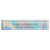 Bezeichnung für den holografischen Liquid Desk Namensplakette (Vorderseite)