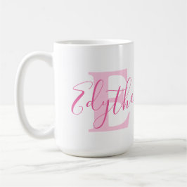 Bezeichnung für den Text in Monogramm rosa Text Kaffeetasse