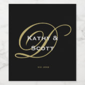 Bezeichnung für die benutzerdefinierte Monogramm-B Weinetikett (Einzelnes Label)