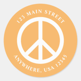 Bezeichnung für die Retro-Adresse für das Friedens Runder Aufkleber