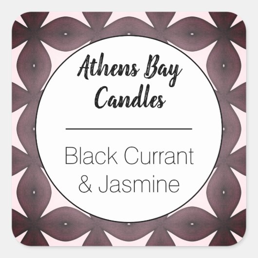 Bezeichnung für ein geometrisches, schwarzes und w quadratischer aufkleber (Vorderseite)