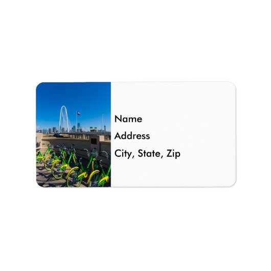 Bezeichnung für Fahrräder und Dallas Adressaufkleber (Vorne)