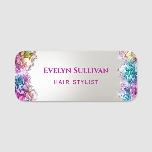 Bezeichnung für rieszierende Kristalle Namensschild (Vorderseite)