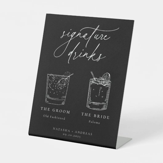 Bezeichnung für zeitgenössische Getränke Sockelschild (Vorderseite)