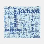 Bezeichnung Graffiti Muster Blaue Marine Fleecedecke (Vorderseite (Horizontal))