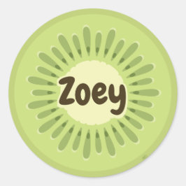 Bezeichnung Kiwi Fruchtname Runder Aufkleber