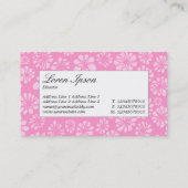 Bezeichnung Mitte: Rosa Blume Visitenkarte (Rückseite)
