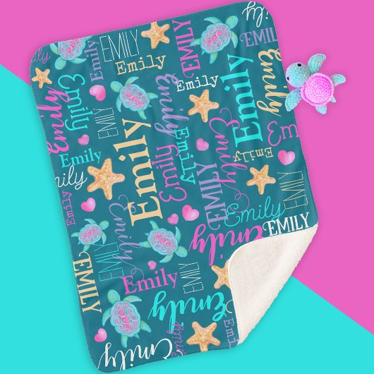 Bezeichnung Schildkrötenseastar Muster rosa lila K Sherpadecke