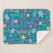 Bezeichnung Schildkrötenseastar Muster rosa lila K Sherpadecke (Vorderseite (Horizontal))