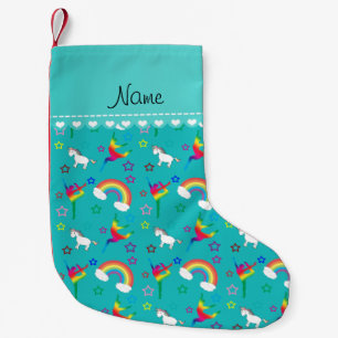 Bezeichnung Türkis Gymnastik Regenbows unicorns Kleiner Weihnachtsstrumpf