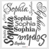 Bezeichnung Typografie Aufkleber (Blatt)