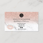 Bezeichnung Typografie Rose Gold Glitzer Marmor Li Visitenkarte (Rückseite)