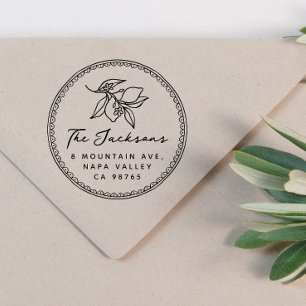 Bezeichnung und Rücksendeadresse von Frame Lemon Gummistempel