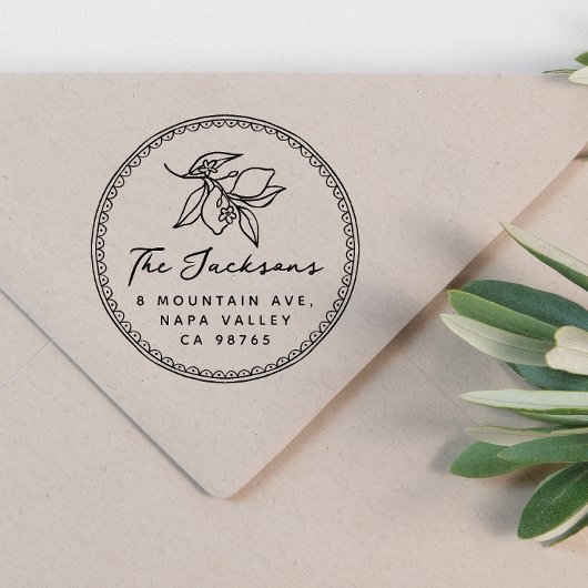 Bezeichnung und Rücksendeadresse von Frame Lemon Gummistempel