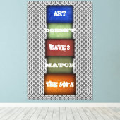 Bezeichnung und Unterschrift von Kunstangebot 2 Leinwanddruck (Insitu (Holzboden))