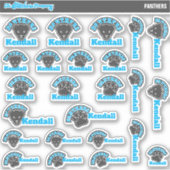 Bezeichnungen für Personalisierte Panther | Aufkle Aufkleber (Vorderseite)