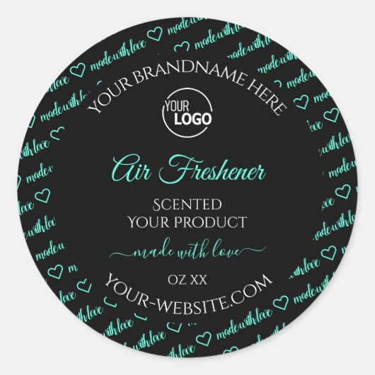 Bezeichnungen für schwarze und Aquamarine Word-Clo Runder Aufkleber (Vorderseite)