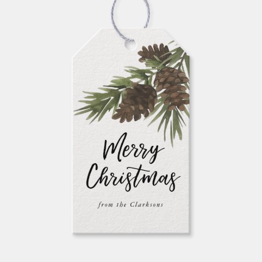 Bezeichnungsmarke für Aquarellkiefern Geschenkanhänger (Vorderseite)