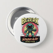 Bezerk Intruder Alert World Tour Retro Arcade Button (Vorne & Hinten)