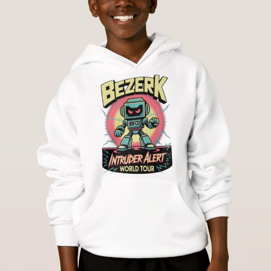 Bezerk Intruder Alert World Tour Retro Arcade Hoodie (Vorderseite)