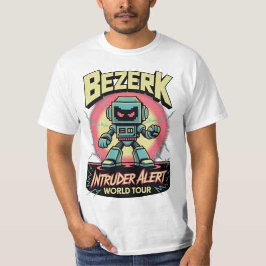Bezerk Intruder Alert World Tour Retro Arcade T-Shirt (Vorderseite)