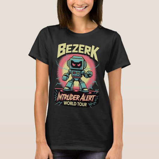 Bezerk Intruder Alert World Tour Retro Arcade T-Shirt (Vorderseite)