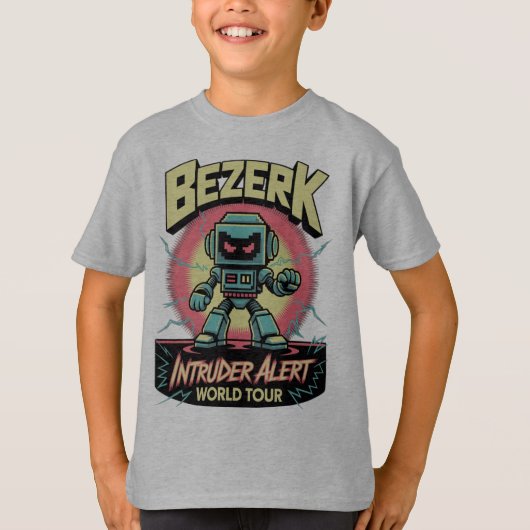 Bezerk Intruder Alert World Tour Retro Arcade  T-Shirt (Vorderseite)