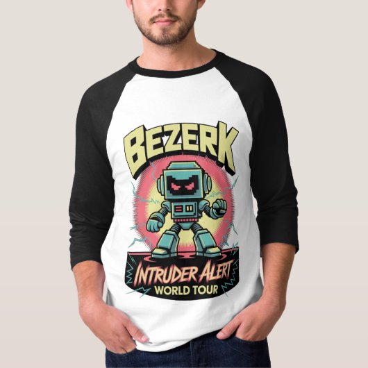 Bezerk Intruder Alert World Tour Retro Arcade T-Shirt (Vorderseite)