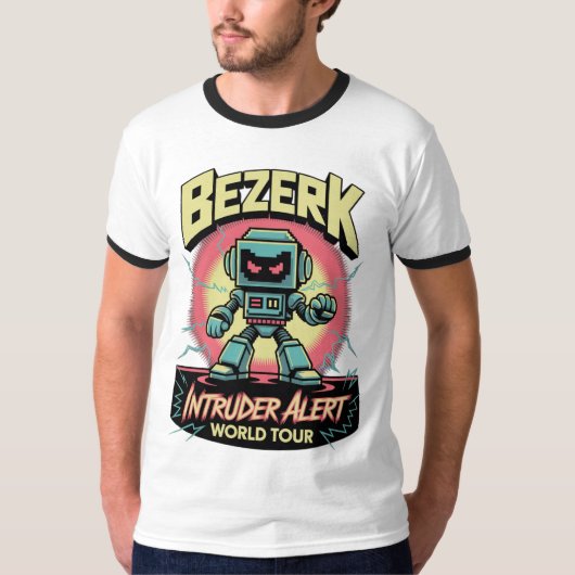 Bezerk Intruder Alert World Tour Retro Arcade  T-Shirt (Vorderseite)