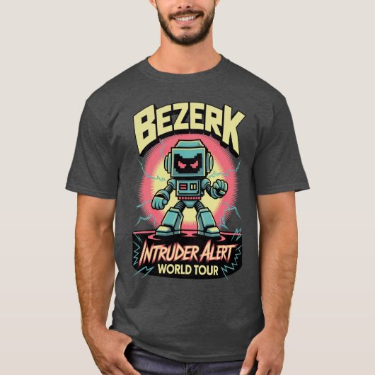 Bezerk Intruder Alert World Tour Retro Arcade  T-Shirt (Vorderseite)