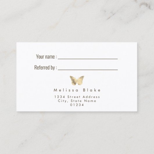 Beziehen Sie eine Freundin mit einer goldenen Schm Visitenkarte (Rückseite)