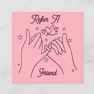 Beziehen Sie einen Freund Erröten Rosa süße Hände Quadratische Visitenkarte