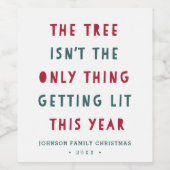 Beziehen Sie Lit | Personalisierte Weihnachten Weinetikett (Einzelnes Label)