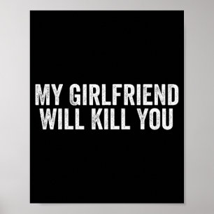 Beziehung Paare Cooles T-Shirt Meine Freundin Wird Poster