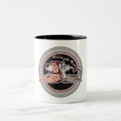 Beziehung zwischen Hunde und Katzen Zweifarbige Tasse (Mittel)