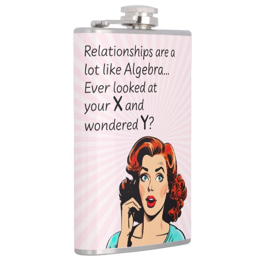 Beziehungen sind wie Algebra Funny Quip Flachmann (Rechts)