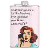 Beziehungen sind wie Algebra Funny Quip Flachmann (Vorderseite)