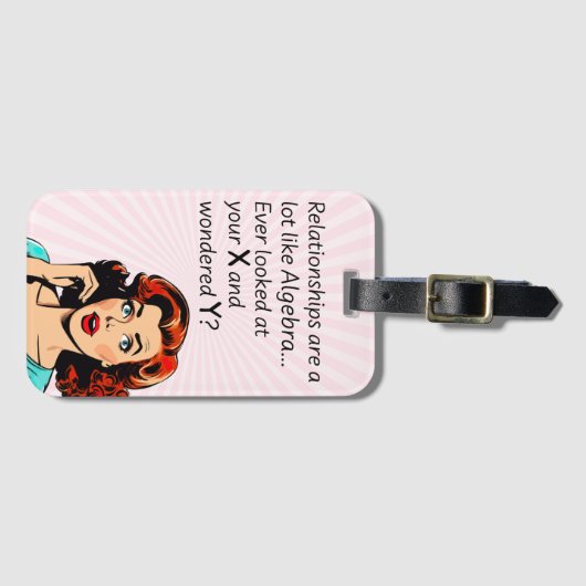 Beziehungen sind wie Algebra Funny Quip Gepäckanhänger (Vorderseite (Horizontal))