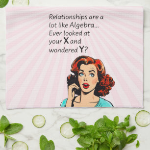 Beziehungen sind wie Algebra Funny Quip Geschirrtuch