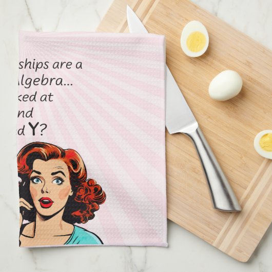 Beziehungen sind wie Algebra Funny Quip Geschirrtuch (Viertel Falte)