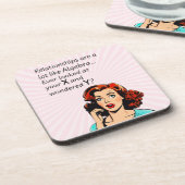 Beziehungen sind wie Algebra Funny Quip Getränkeuntersetzer (Linke Seite)