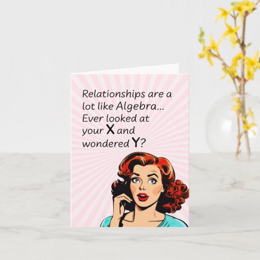 Beziehungen sind wie Algebra Funny Quip Karte (Gelbe Blume)