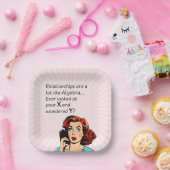 Beziehungen sind wie Algebra Funny Quip Pappteller (Party)