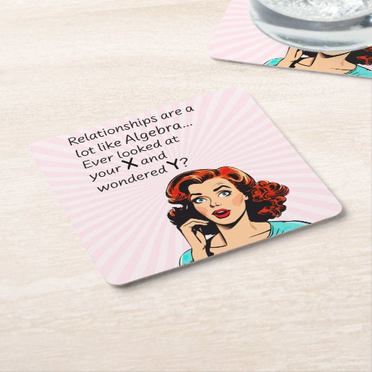 Beziehungen sind wie Algebra Funny Quip Rechteckiger Pappuntersetzer (angewinkelt)