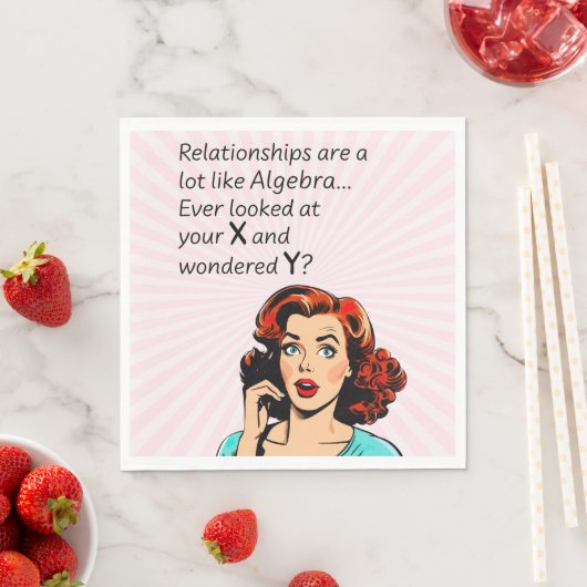 Beziehungen sind wie Algebra Funny Quip Serviette (Beispiel)
