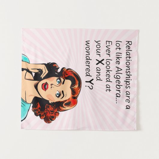 Beziehungen sind wie Algebra Funny Quip Wandteppich (Vorderseite (Horizontal))